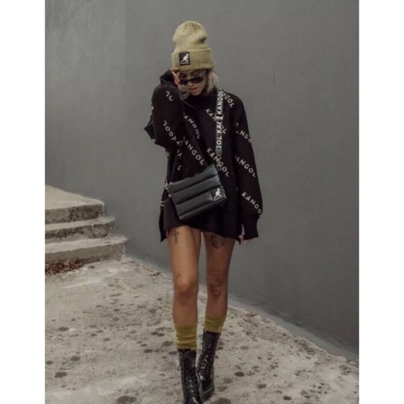 KANGOL x H&M Black and White Knit Sweater Size Medium BRAND NEW IN BAG w/tags! - Picture 3 of 12